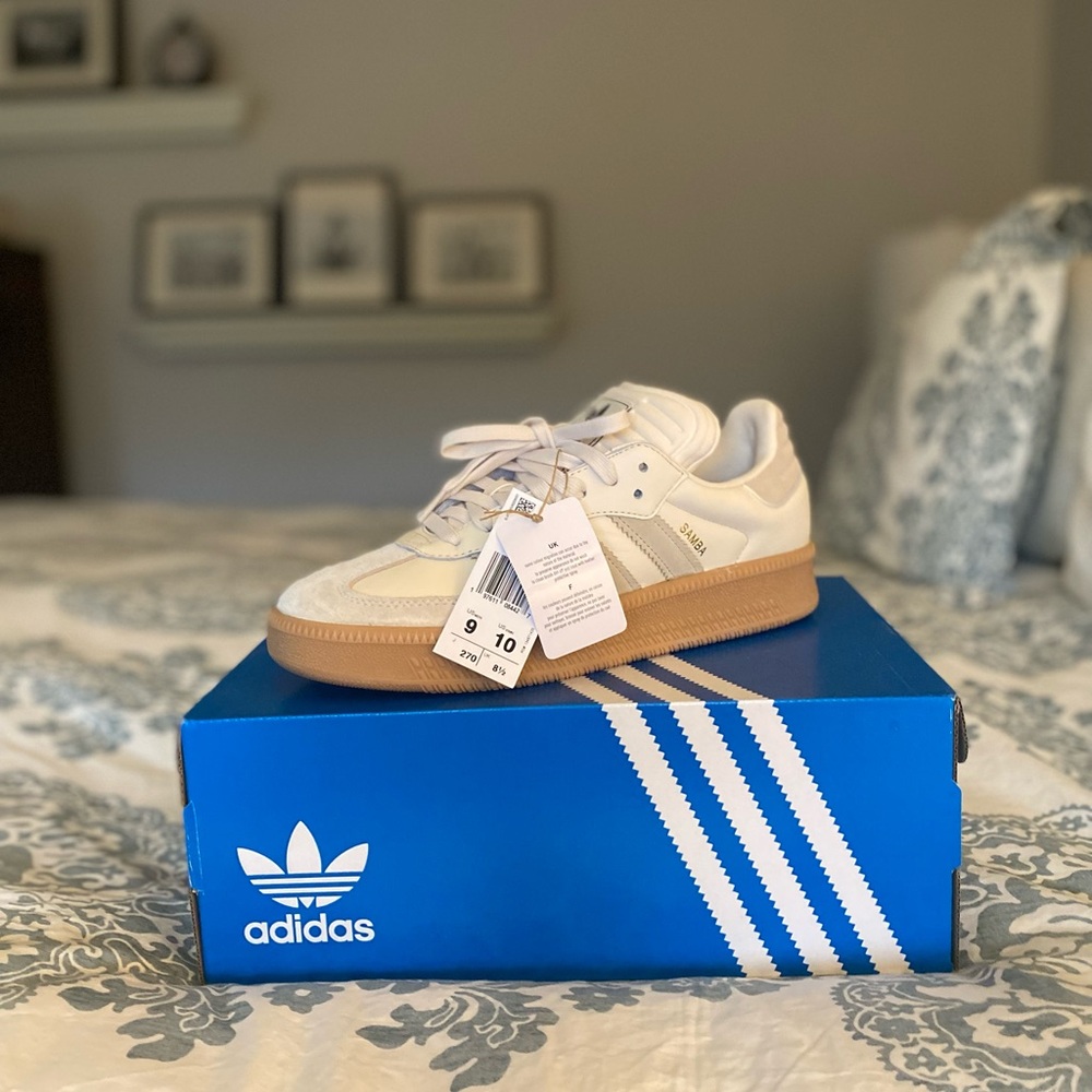 adidas White and Tan Athletic Shoes